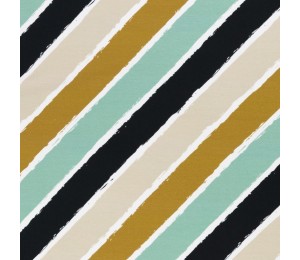 French Terry - Diagonally by lycklig design goldgelb mint